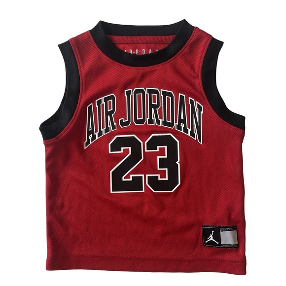 Nike Other - Air Jordan Youth Size‎ 2T Red Black Jersey 23 Tank Mesh Basketball Spellout